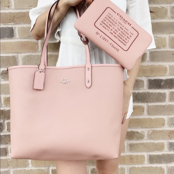 Gaby’sBags👜💕-Coach pink reve tote with zip pouch - Picture 6 of 6